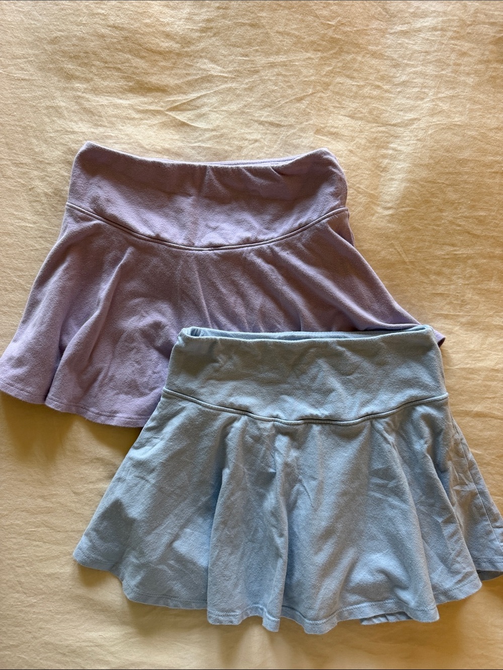 Old Navy Girls' cotton Skort Duo - Lavender and Light Blue added black BCG skirt